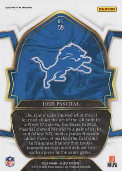 2022 Panini Select #59 Josh Paschal Back
