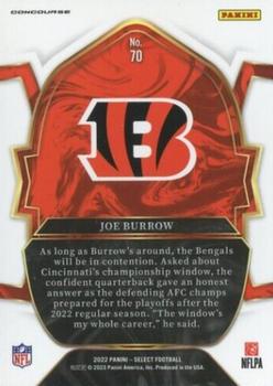 2022 Panini Select #70 Joe Burrow Back