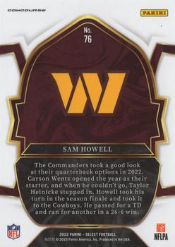2022 Panini Select #76 Sam Howell Back