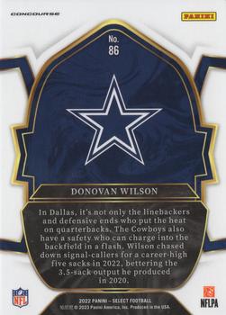 2022 Panini Select #86 Donovan Wilson Back