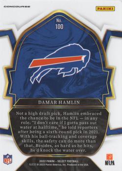 2022 Panini Select #100 Damar Hamlin Back