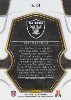 2022 Panini Select #154 Dylan Parham Back