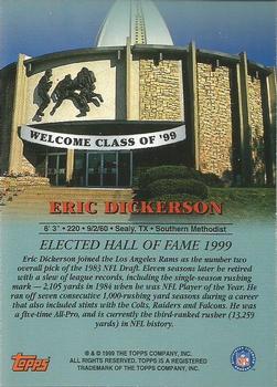 1999 Topps - Hall of Fame Class of 1999 #NNO Eric Dickerson Back