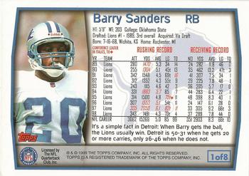 1999 Topps - Jumbos #1 Barry Sanders Back