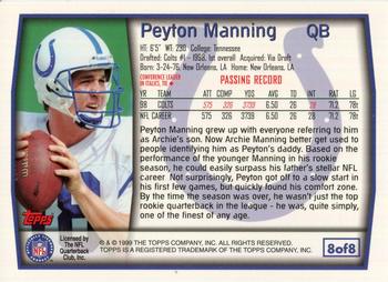 1999 Topps - Jumbos #8 Peyton Manning Back