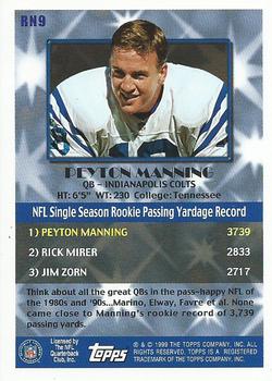 1999 Topps - Record Numbers Silver #RN9 Peyton Manning Back