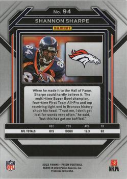 2022 Panini Prizm - Red White and Blue #94 Shannon Sharpe Back