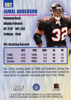 1999 Topps - Season's Best #SB2 Jamal Anderson Back