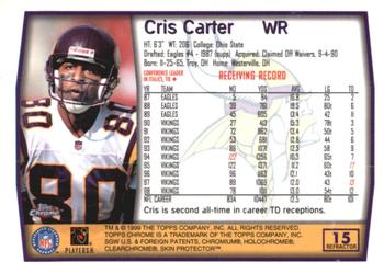 1999 Topps Chrome - Refractors #15 Cris Carter Back