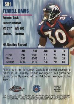 1999 Topps Chrome - Season's Best #SB1 Terrell Davis Back