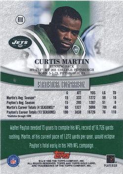 1999 Topps Gold Label - Race to... Black #R10 Curtis Martin Back
