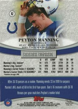 1999 Topps Gold Label - Race to... Gold #R2 Peyton Manning Back