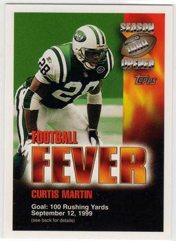 1999 Topps Season Opener - Football Fever #NNO Curtis Martin Front
