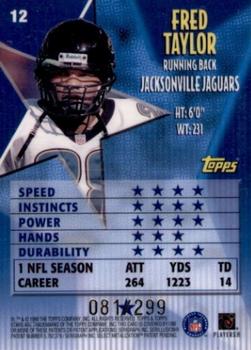 1999 Topps Stars - One Star Parallel #12 Fred Taylor Back
