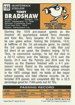1999 Topps Stars - Rookie Reprints #2 Terry Bradshaw Back
