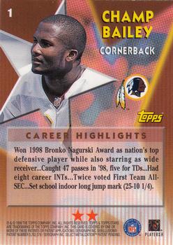 1999 Topps Stars - Two Star #1 Champ Bailey Back
