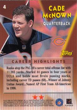 1999 Topps Stars - Two Star #4 Cade McNown Back