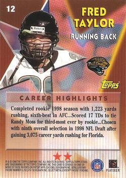 1999 Topps Stars - Two Star #12 Fred Taylor Back