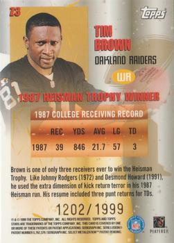 1999 Topps Stars - Zone of Their Own #Z3 Tim Brown Back