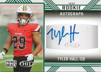 2020 SAGE HIT - Rookie Autographs Green #A18 Tyler Hall Front