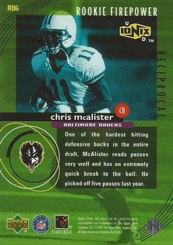 1999 UD Ionix - Reciprocal #R86 Chris McAlister Back