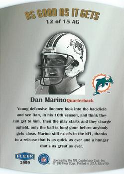 1999 Ultra - As Good As It Gets #12 AG Dan Marino Back