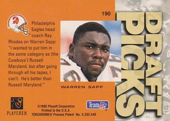 1995 Playoff Absolute #190 Warren Sapp Back