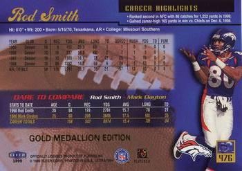 1999 Ultra - Gold Medallion #47G Rod Smith Back