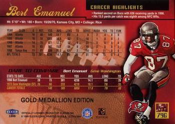 1999 Ultra - Gold Medallion #79G Bert Emanuel Back