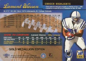 1999 Ultra - Gold Medallion #130G Lamont Warren Back