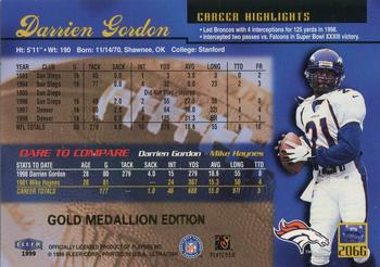 1999 Ultra - Gold Medallion #206G Darrien Gordon Back