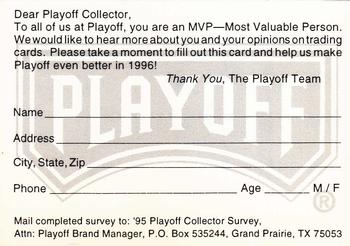 1995 Playoff Contenders #NNO 95 Playoff Collector Survey Front