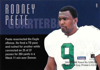 1995 Playoff Contenders #9 Rodney Peete Back