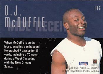 1995 Playoff Contenders #103 O.J. McDuffie Back