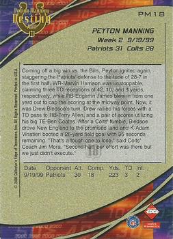 2000 Collector's Edge Peyton Manning Destiny - Holofoil #PM18 Peyton Manning Back