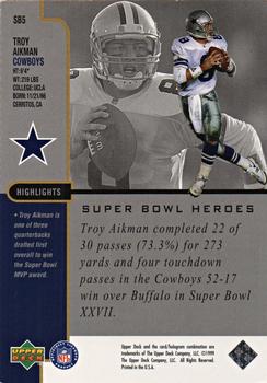 1999 Upper Deck Super Bowl XXXIII - Super Bowl XXXIII MVP Jumbo #SB5 Troy Aikman Back