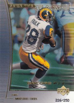 1999 Upper Deck Encore - Seize the Game F/X Gold #SG10 Marshall Faulk Front