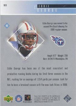 1999 Upper Deck HoloGrFX - NFL 24/7 #N10 Eddie George Back