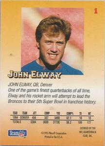 1995 Playoff Prime - Minis #1 John Elway Back