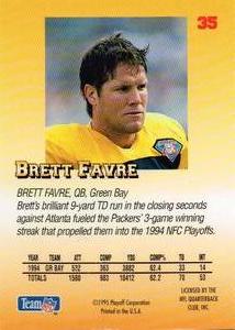1995 Playoff Prime - Minis #35 Brett Favre Back