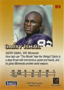 1995 Playoff Prime - Minis #64 Qadry Ismail Back