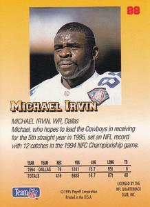 1995 Playoff Prime - Minis #88 Michael Irvin Back