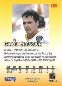 1995 Playoff Prime - Minis #119 Craig Erickson Back