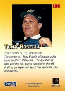 1995 Playoff Prime - Minis #186 Tony Boselli Back