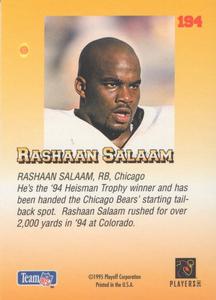 1995 Playoff Prime - Minis #194 Rashaan Salaam Back