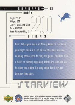 1999 Upper Deck HoloGrFX - Star View #S3 Barry Sanders Back