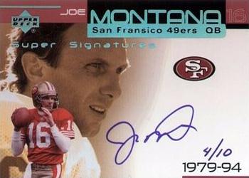 1999 Upper Deck Ovation - Super Signatures Rainbow #JM Joe Montana Front