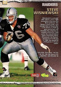 1995 Pro Line #322 Steve Wisniewski Back