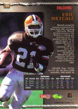 1995 Pro Line #335 Eric Metcalf Back