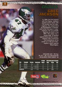 1995 Pro Line #8 Greg Jackson Back
